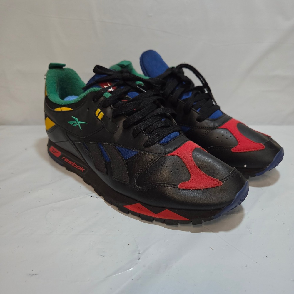 Reebok Classic Leather Altered Multi-Color Black Red Blue FW3785 Mens Size 12